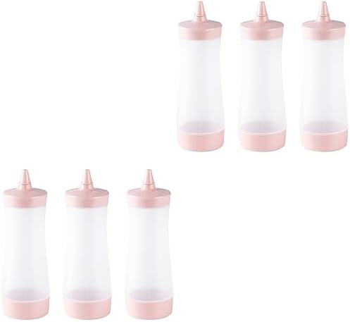 DOITOOL 6PCS Pink Condiment Squeeze Bottles with Cap