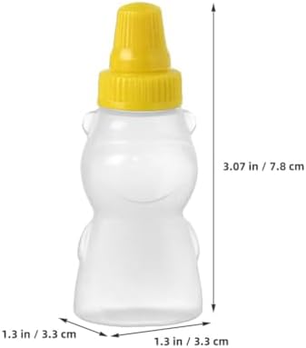 Alipis 12pcs Mini Ketchup Bottles with Screw Cap Bear Shape Condiment Jars