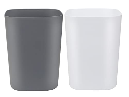 Gereen 2 Gallon Square Trash Can Pack of 2 WhiteGray