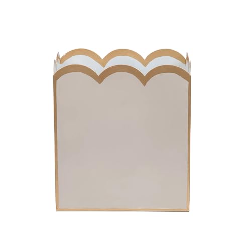 Jayes Studio Taupe Gold Wastebasket Decorative Trash Can