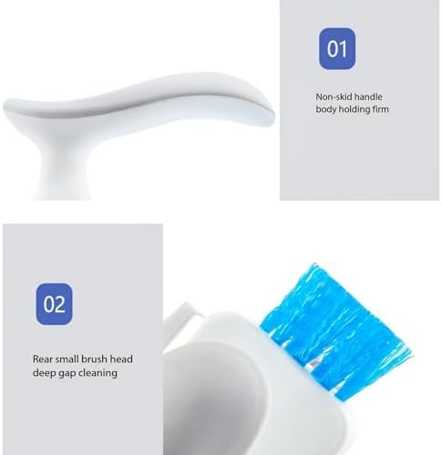 Multi Functional Gap Cleaning Brush with V-Shape and Silicone Scraper