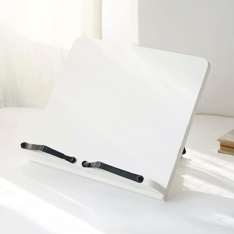 Adjustable Book Stand for Cooking and Reading Wood 83x11in White