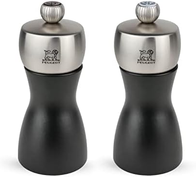 Peugeot Fidji Salt Pepper Mill Set - Adjustable Matte Black