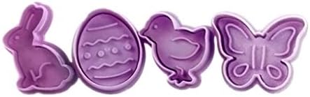 HHmei 4Pcs Cute Butterfly Rabbit Egg Mold Set