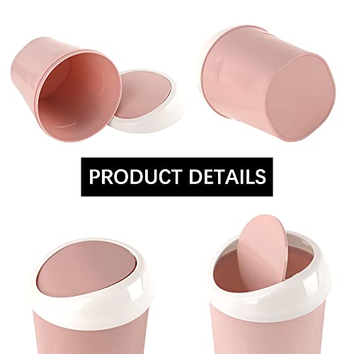 2 Pcs Plastic Mini Wastebasket with 120 Trash Bags Green Pink 1
