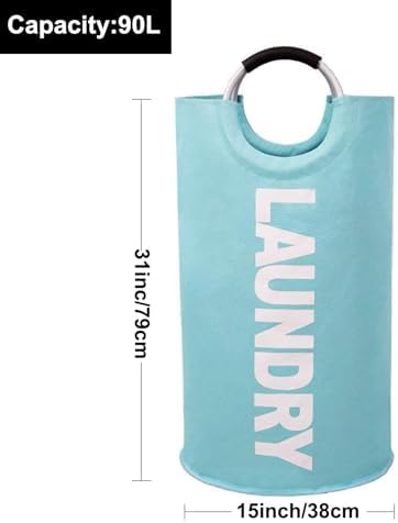 Mziart 90L Collapsible Laundry Hamper with Alloy Handles 1