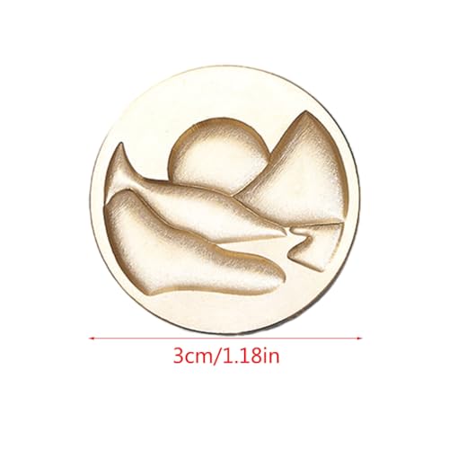 Star and Moon Wax Seal Stamp Head Replacement Brass No Handle