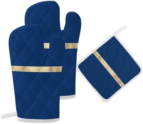 Curdesi 3PCS Oven Mitts and Pot Holders Set