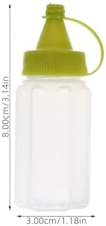 Luxshiny 4PCS Condiment Squeeze Bottles with Green Cap