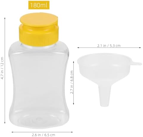 Luxshiny 180ml Condiment Squeeze Bottles with Funnel