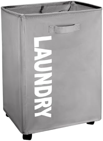 75L Laundry Basket with Locking Wheels and Foldable Design