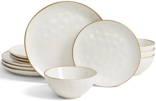 Famiware 12-Piece Dinnerware Set for 4 Vanilla White