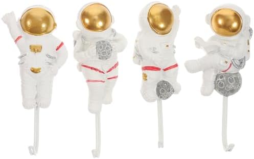 4pcs Creative Astronaut Wall Hooks for Smooth Surfaces