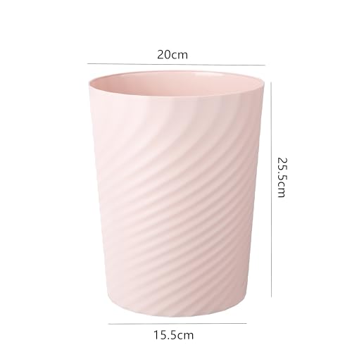 Round Small Plastic Trash Can with Liner 18 Gallon Pink