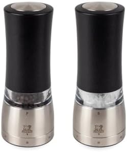 Peugeot Daman Duo Electric Pepper and Salt Mill Set of 2 Iridescent Black