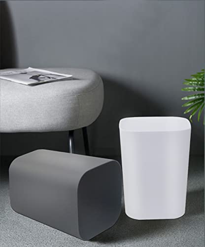 Gereen 2 Gallon Square Trash Can Pack of 2 WhiteGray
