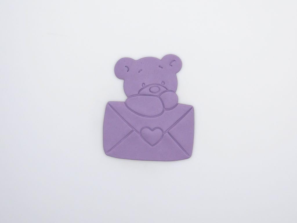 Valentines Day Teddy Bear Cookie Cutter with Heart Envelope