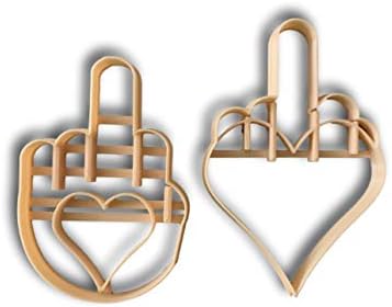 Cookie Cutz Heart Middle Finger Cookie Cutter Set of 2