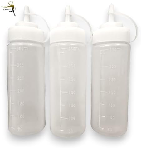 JUST-BUY 3-Pack 12 Oz Condiments Squeeze Bottles BPA Free