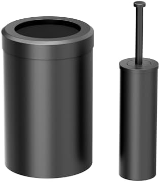 Gatco Matte Black Waste Basket and Toilet Brush Set