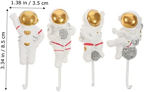 4pcs Creative Astronaut Wall Hooks for Smooth Surfaces