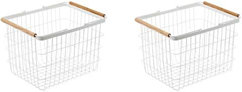 YAMAZAKI Laundry Baskets Medium White Pack of 2 1