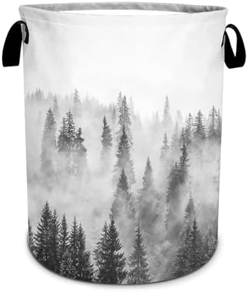 Misty Foggy Mountain Laundry Basket - Foldable Waterproof Oxford