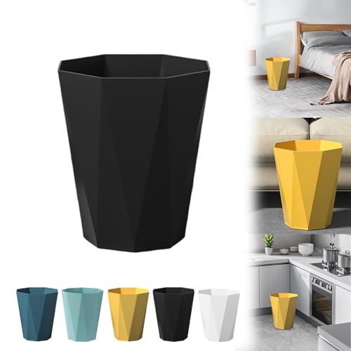 Compact Black Trash Can for Bathrooms and Offices