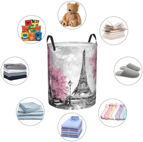 CooBex Large Pink Laundry Basket with Handles