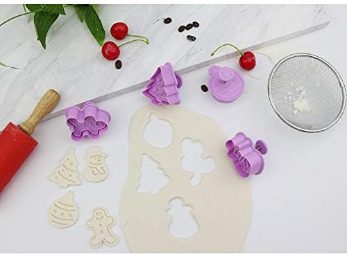 DonLeeving 8 Piece Christmas Cookie Cutter Set Purple 1