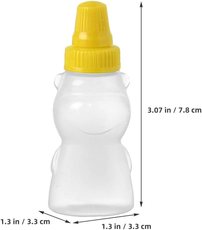 Alipis 12pcs Mini Ketchup Bottles with Screw Cap Bear Shape Condiment Jars