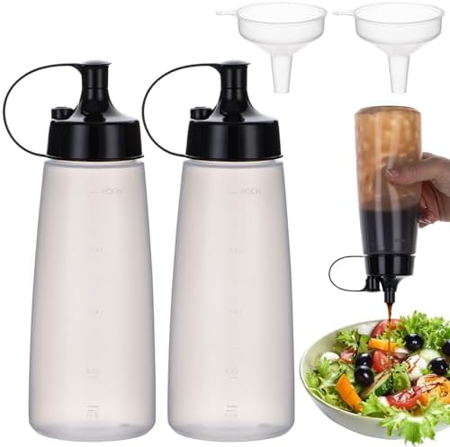 Deesoo 400ml Translucent Condiment Squeeze Bottles 2 Pack 1