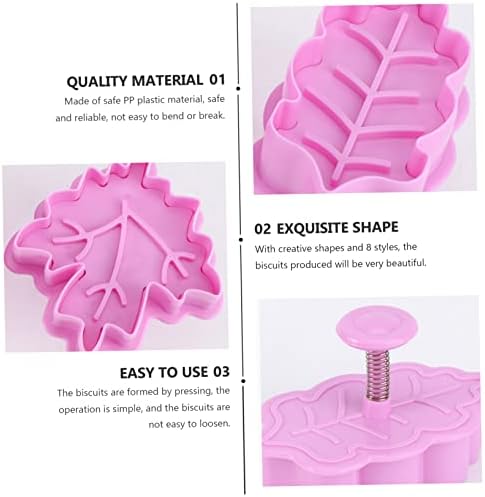 DECHOUS 2 Sets Cookie Cutters Baking Molds Kit Purple Plastic