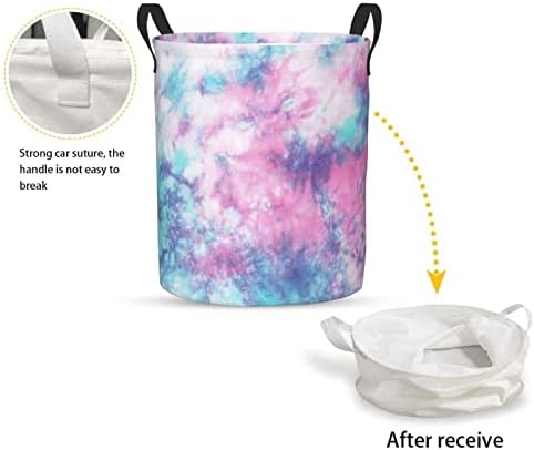 Dujiea Foldable Laundry Basket with Funny Tie Dye Design