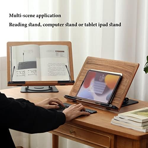 UHRLGHS Metal Book Stand with 360 Rotation and Adjustable Height