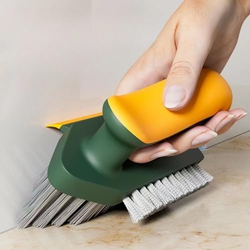 Multi Functional Gap Cleaning Brush with V-Shape and Silicone Scraper