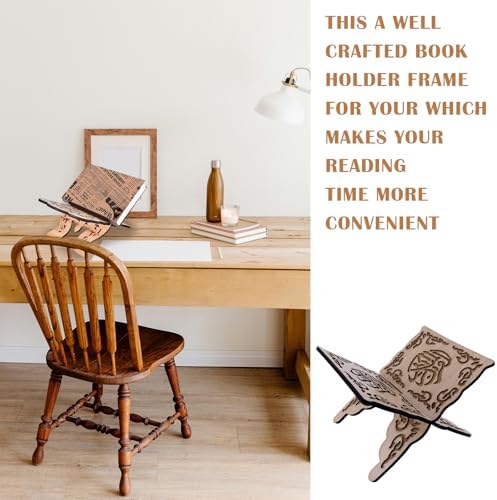 Foldable Wooden Book Stand for Cookbooks and Magazines