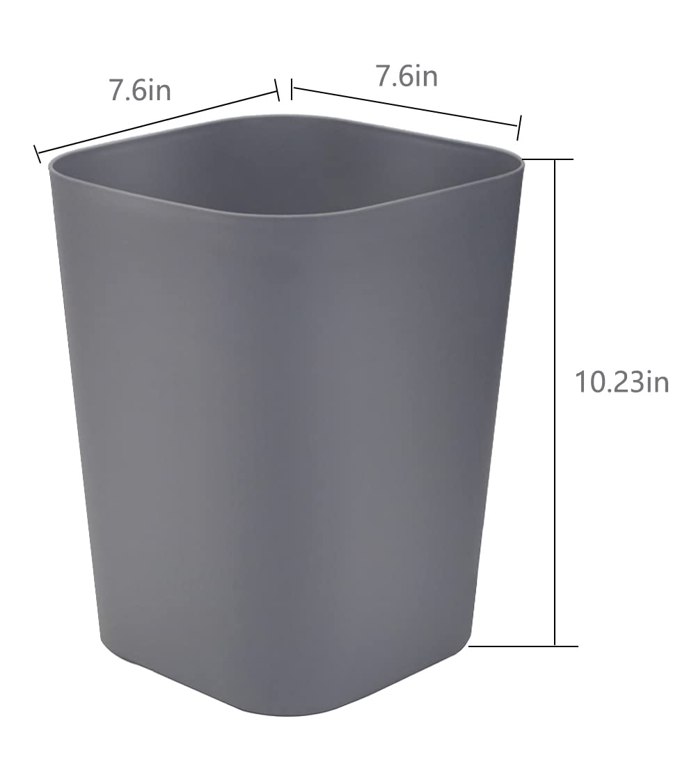 Gereen 2 Gallon Square Trash Can Pack of 2 WhiteGray