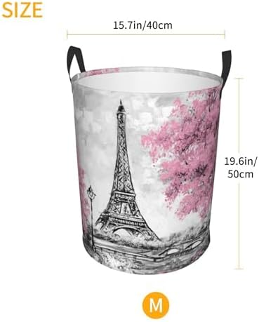 CooBex Large Pink Laundry Basket with Handles