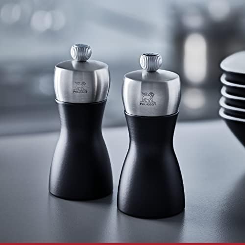 Peugeot Fidji Salt Pepper Mill Set - Adjustable Matte Black