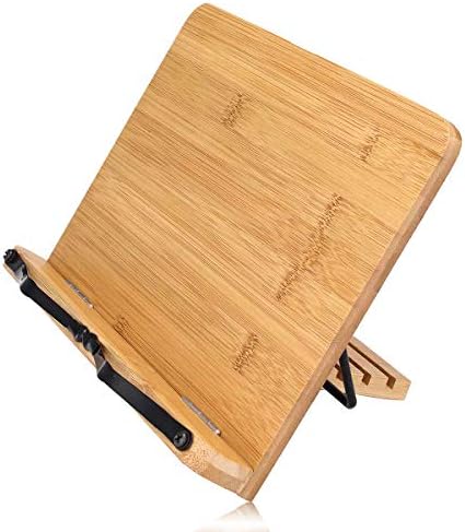 Adjustable Wood Cookbook Stand for Reading and Cooking