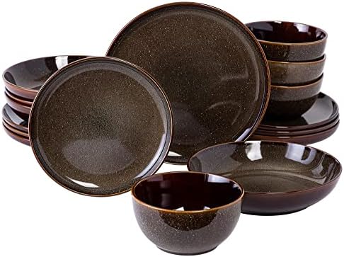 Gibson Elite Edwina Double Bowl Dinnerware Set for 4 16pcs