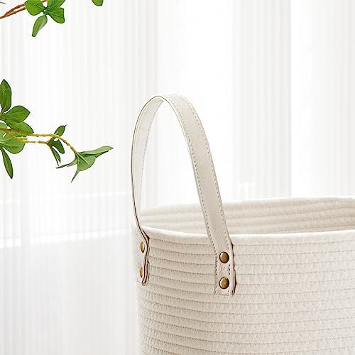 VIPOSCO Tall Laundry Basket 58L White Woven