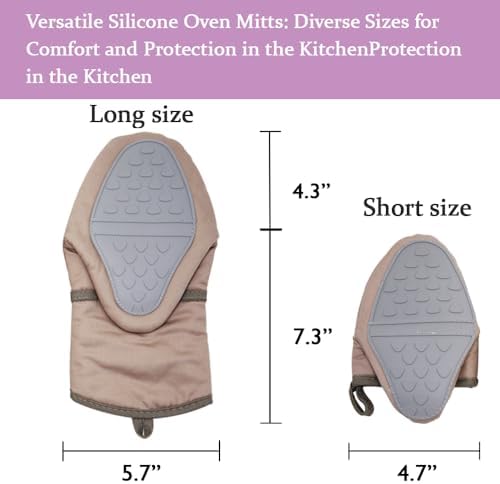 Tessie Jessie Extra Long Heat-Resistant Oven Mitts Set of 2