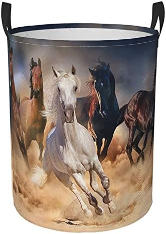 KiuLoam Running Horses Laundry Basket with Handle