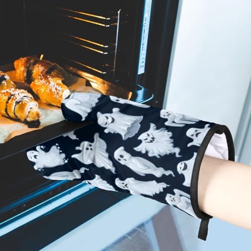 Aglebo Halloween Scary Night Ghost Oven Mitts Set of 2