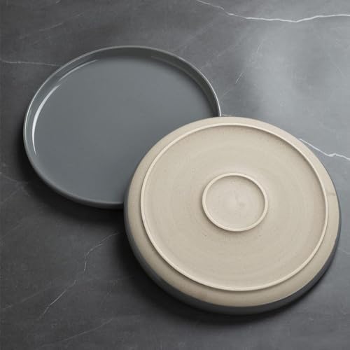 Famiware Milkyway Plates Bowls 18-Piece Dinnerware Set Dark Gray