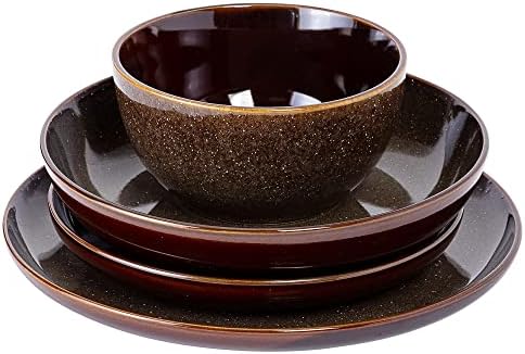 Gibson Elite Edwina Double Bowl Dinnerware Set for 4 16pcs