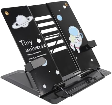 SENECESLI Adjustable Foldable Book Stand with Astronaut Pattern