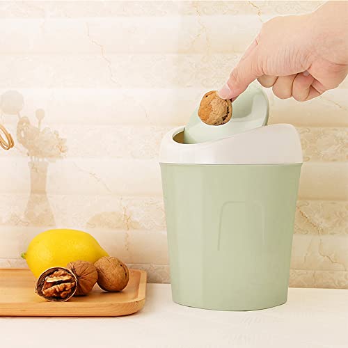 2 Pcs Plastic Mini Wastebasket with 120 Trash Bags Green Pink 1
